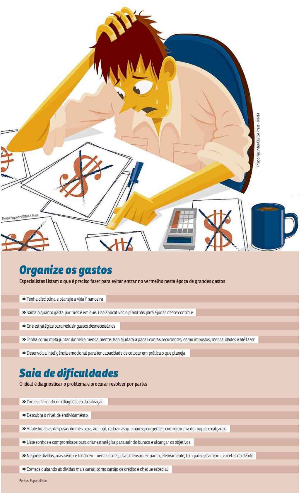 Infográfico com dicas para moderar nos gastos