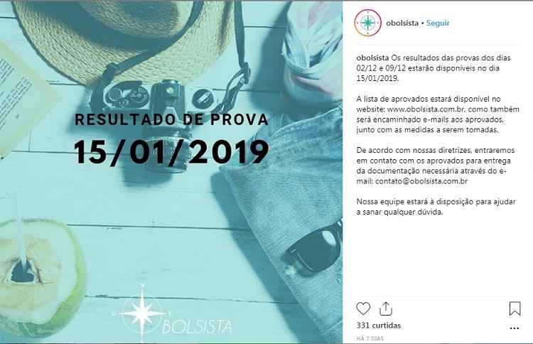 Post no Instagram anunciava o resultado para terça-feira (15)