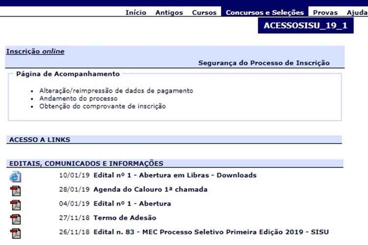 O documento dá instruções para o registro dos aprovados na primeira chamada do Sisu