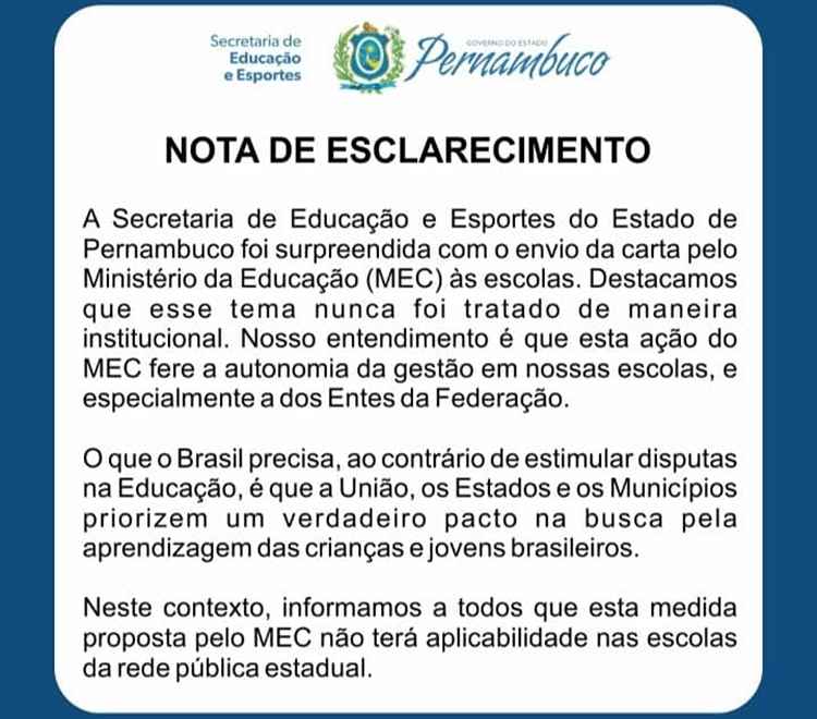 A manifestação de Pernambuco