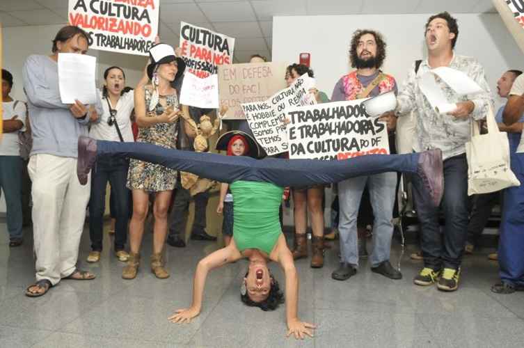 Manifestação contra retirada do Fundo de Apoio à Cultura, em 2014