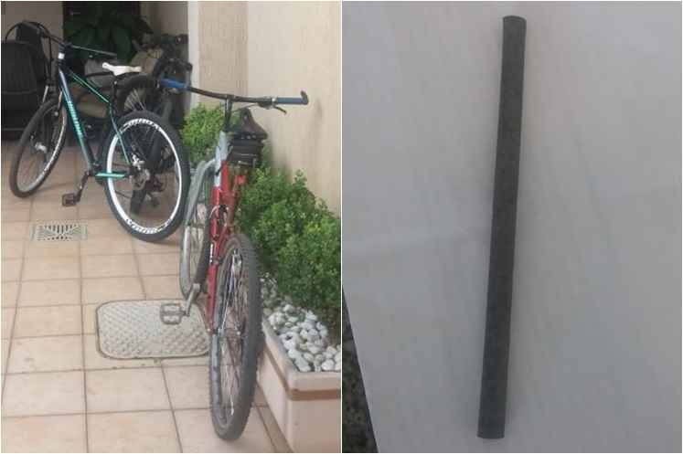 Bicicletas usadas pelos adolescentes e o artefato que solta bombinhas