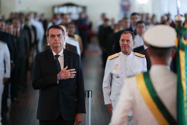 Presidente da República, Jair Bolsonaro durante Solenidade comemorativa do 211º Aniversário da Justiça Militar da União