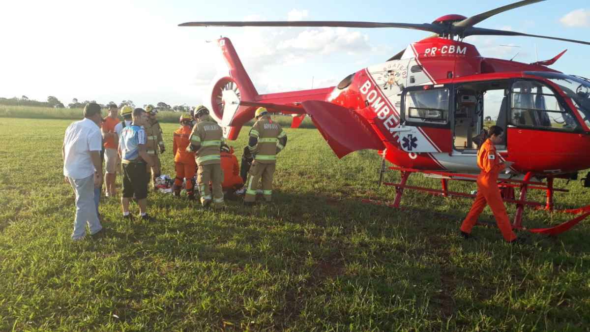 Homem foi resgatado pelo Corpo de Bombeiros