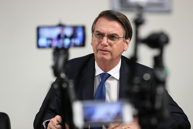 Presidente da República Jair Bolsonaro, durante transmissão da live para as redes sociais