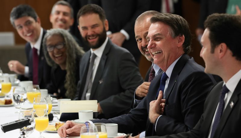 Jornalistas se reuniram com o presidente Jair Bolsonaro e ministros para um café da manhã no Palácio do Planalto