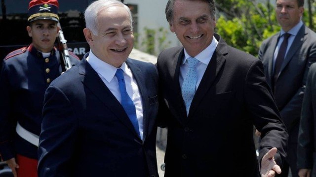 Benjamin Netanyahu (primeiro-ministro de Israel) e Jair Bolsonaro (presidente da República Federativa do Brasil)