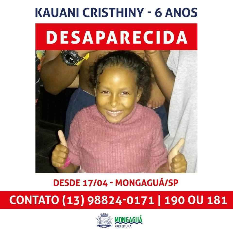 A menina Kauane Crishiny desapareceu de dentro de casa enquanto dormia