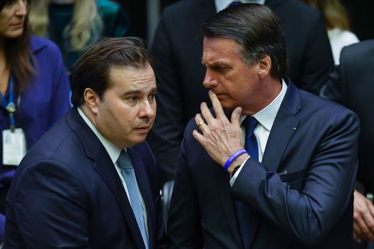 foto do presidente jair bolsonaro e do presidente da Câmara Rodrigo Maia