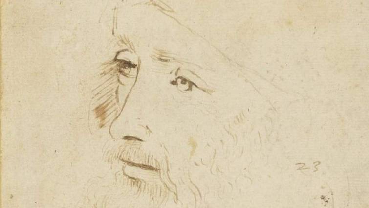 Esboço inédito de um retrato de Leonardo da Vinci