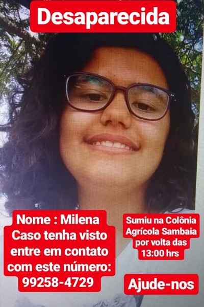 Milena tem 12 anos e saiu de casa com mochila nas costas