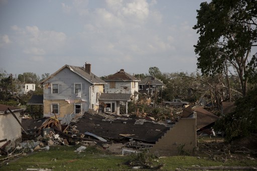 Na cidade de Dayton, no Estado de Ohio, o fenômeno deixou 80 mil pessoas sem energia elétrica