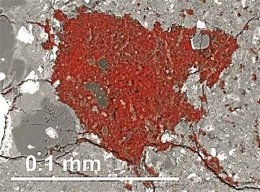 Meteorito estudado tem carbono (vermelho) com assinatura  não  vista no Sistema Solar