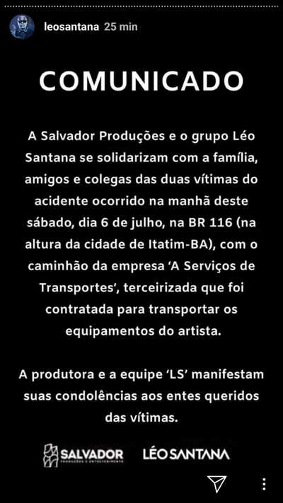 As vítimas, segundo o cantor, seria Gustavo e Nabo