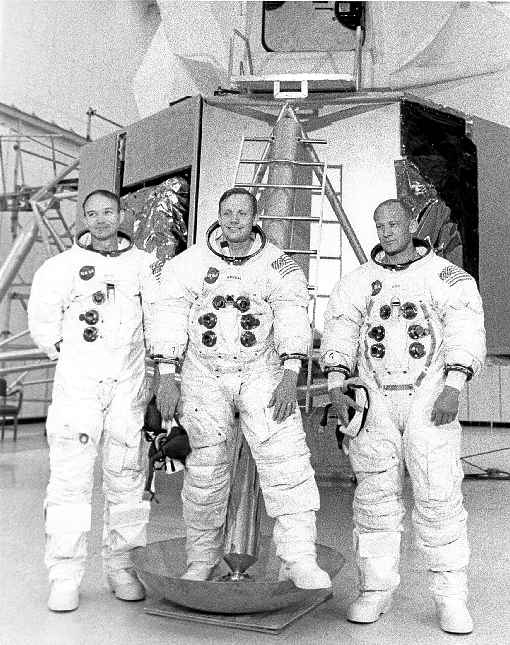 Tripulação da Apollo 11: Michael Collins, Neil Armstronge e Buzz Aldrin