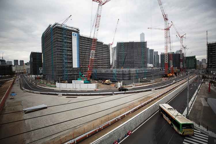 Vila Olímpica de Tóquio em construção