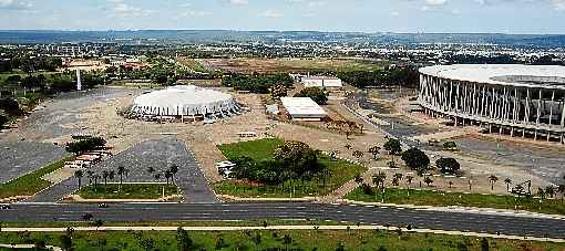 Vista geral da Arenaplex: complexo de lazer terá, além do estádio, do ginásio e do parque aquático, restaurantes, teatros, cinemas, casa de show, academias de ginástica e shopping center