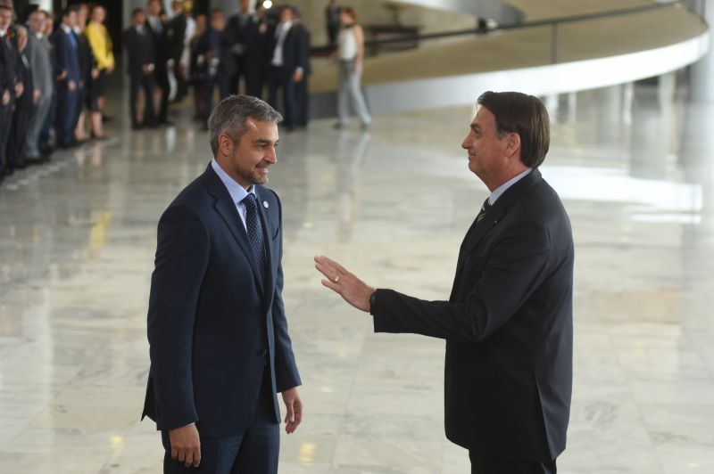 Presidente Jair Bolsonaro recebe o presidente do Paraguaí Mario Abdo Benitez