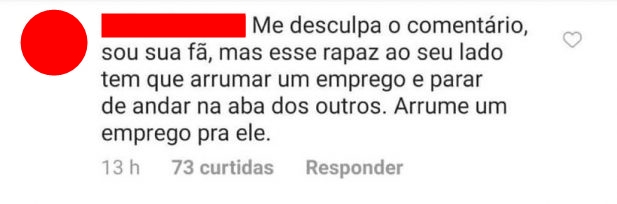 Comentário de fã sobre ocupação de Pedro Scooby