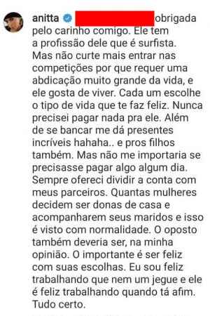 Resposta de Anitta sobre a ocupação de Pedro Scooby