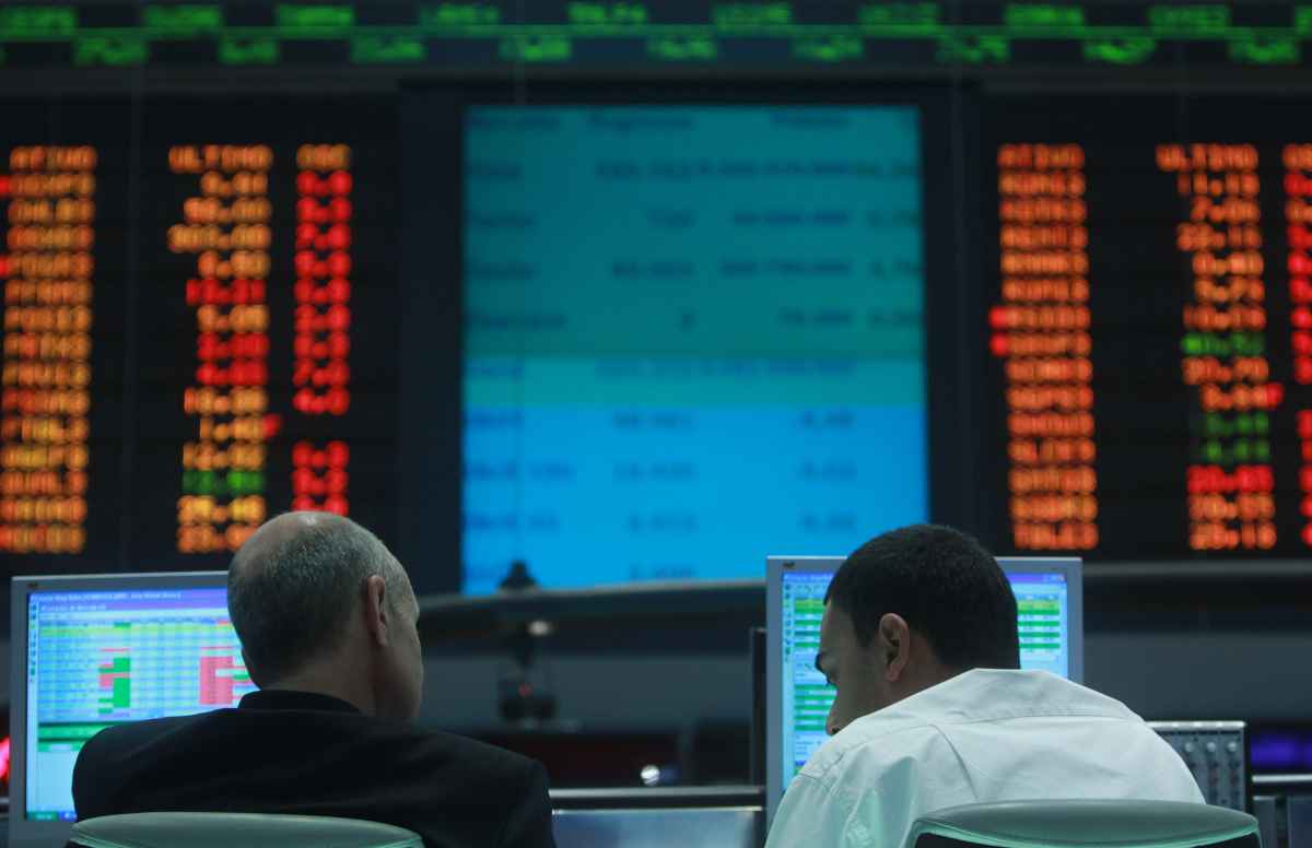 Painel instalado no interior do prédio da BM Bovespa, no centro de São Paulo