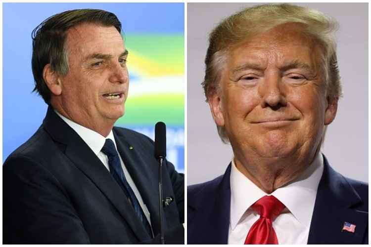 foto do presidente Jair Bolsonaro e do presidente Donald Trump