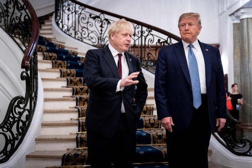 Primeiro-ministro britânico, Boris Johnson, e o presidente dos EUA, Donald Trump.