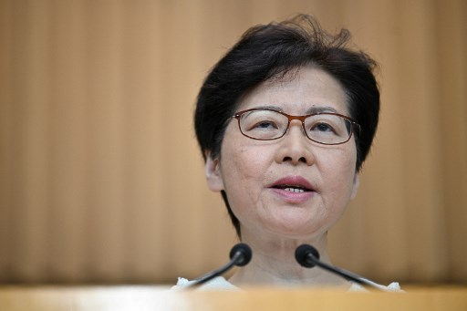 Chefe do poder executivo de Hong Kong, Carrie Lam.