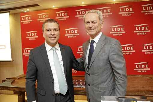 O presidente do Banco de Brasília, Paulo Henrique Costa, com o presidente da Lide, Paulo Octávio Pereira