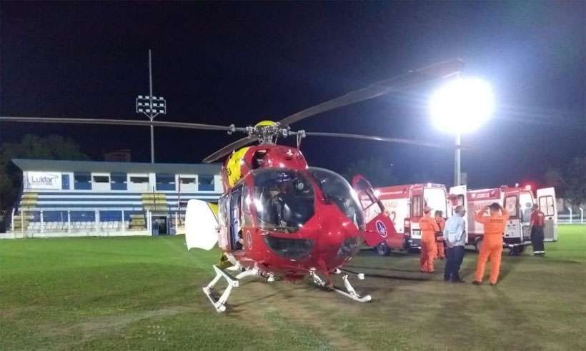 Helicóptero dos bombeiros levou as vítimas ao Hospital João XXIII