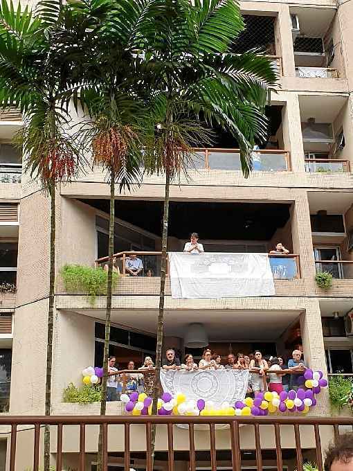 Sacadas decoradas para a festa