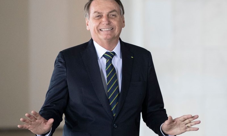 Presidente Jair Bolsonaro em discurso durante cúpula do Brics - (foto: AFP / POOL / Pavel Golovkin) Presidente Jair Bolsonaro em discurso durante cúpula do Brics - (foto: AFP / POOL / Pavel Golovkin)