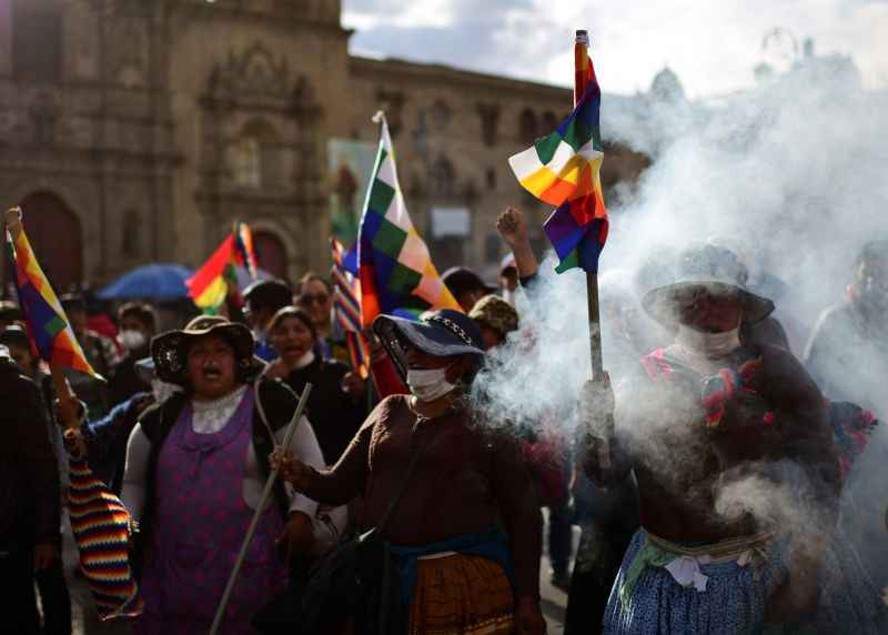 Protesto em La Paz - (foto: AFP / RONALDO SCHEMIDT) Protesto em La Paz - (foto: AFP / RONALDO SCHEMIDT)