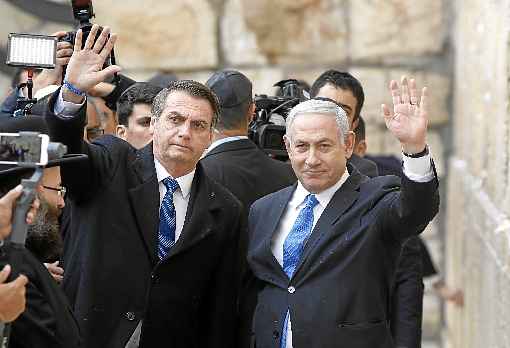 Bolsonaro com Netanyahu, na visita que fez ao país em abril