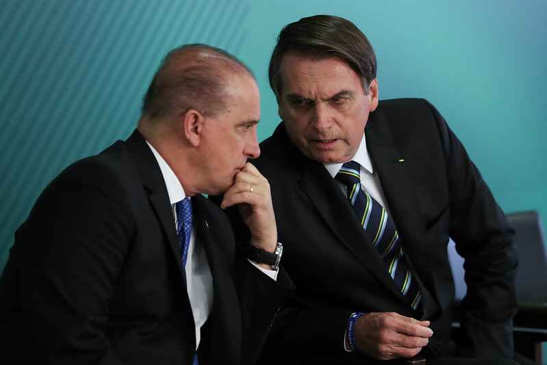 Ministro de Estado Chefe da Casa Civil da PresidÃªncia da RepÃºblica, Onyx Lorenzoni, junto do Presidente da RepÃºblica, Jair Bolsonaro