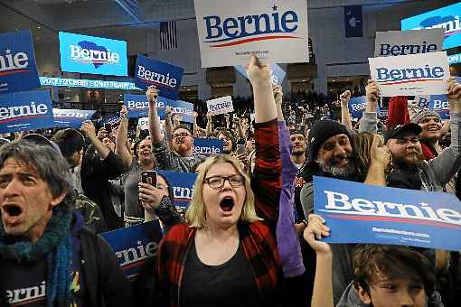 Simpatizantes de Sanders reagem durante comÃ­cio na Carolina do Sul