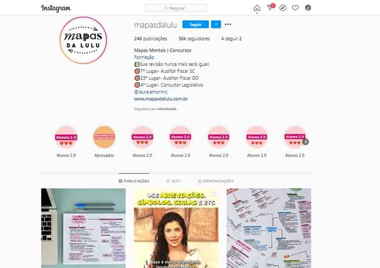 O perfil Mapas da Lulu dÃ¡ dicas para construir mapas mentais para estudar