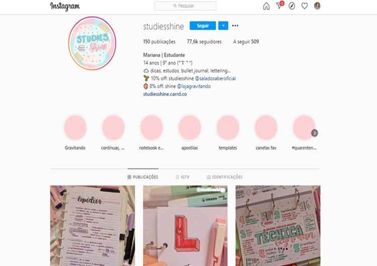 No @studiesshine, vocÃª pode encontrar dicas para facilitar seus estudos