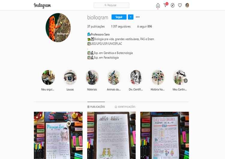 Para os interessados em biologia, independente do nÃ­vel de ensino, o conteÃºdo disponibilizado no @biollogram pode ser de grande ajuda