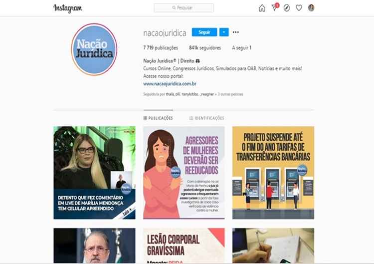 O perfil Ã© direcionado para profissionais e alunos de direito