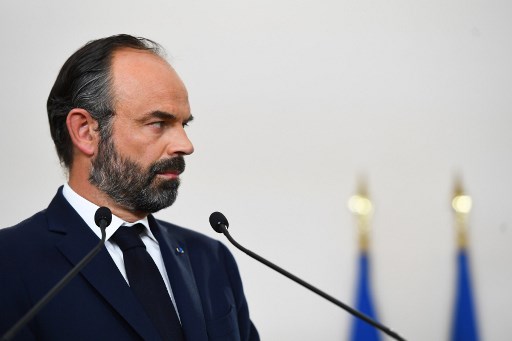 O primeiro-ministro francÃªs Edouard Philippe apresenta os detalhes do fim do bloqueio do paÃ­s, em 7 de maio de 2020 no Hotel Matignon em Paris, no 52Âº dia de um bloqueio rigoroso na FranÃ§a para impedir a propagaÃ§Ã£o do COVID-19 (novo coronavÃ­rus) .