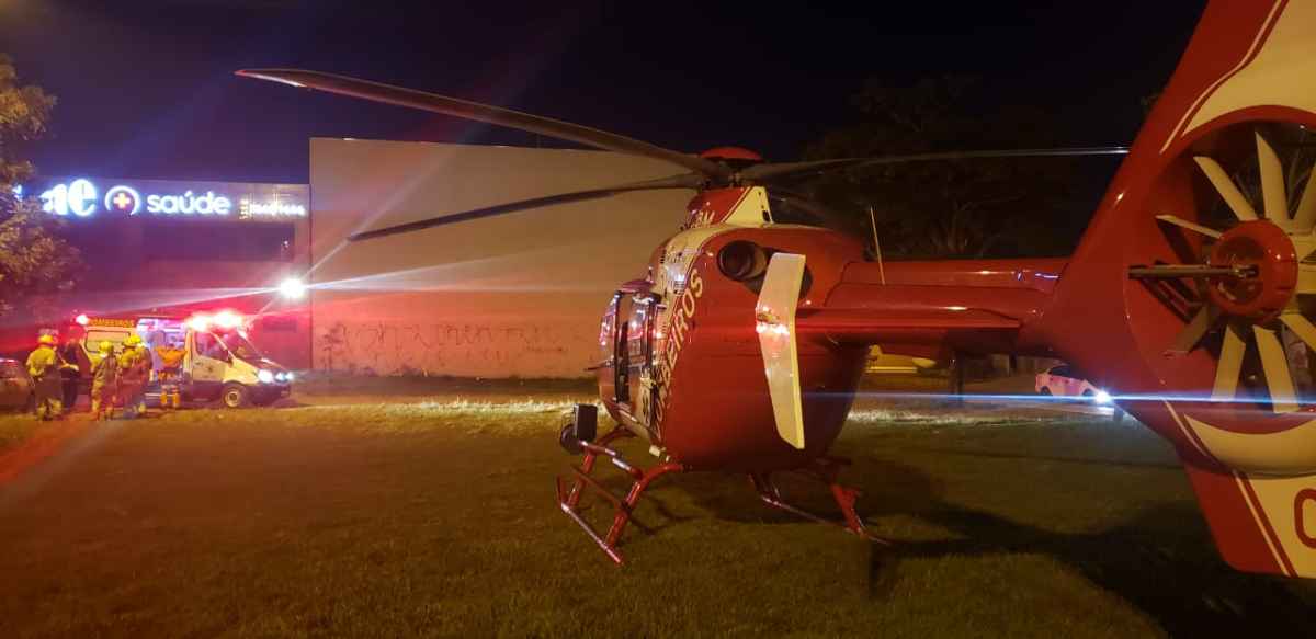 O homem precisou ser socorrido pelo resgate aÃ©reo da corporaÃ§Ã£o