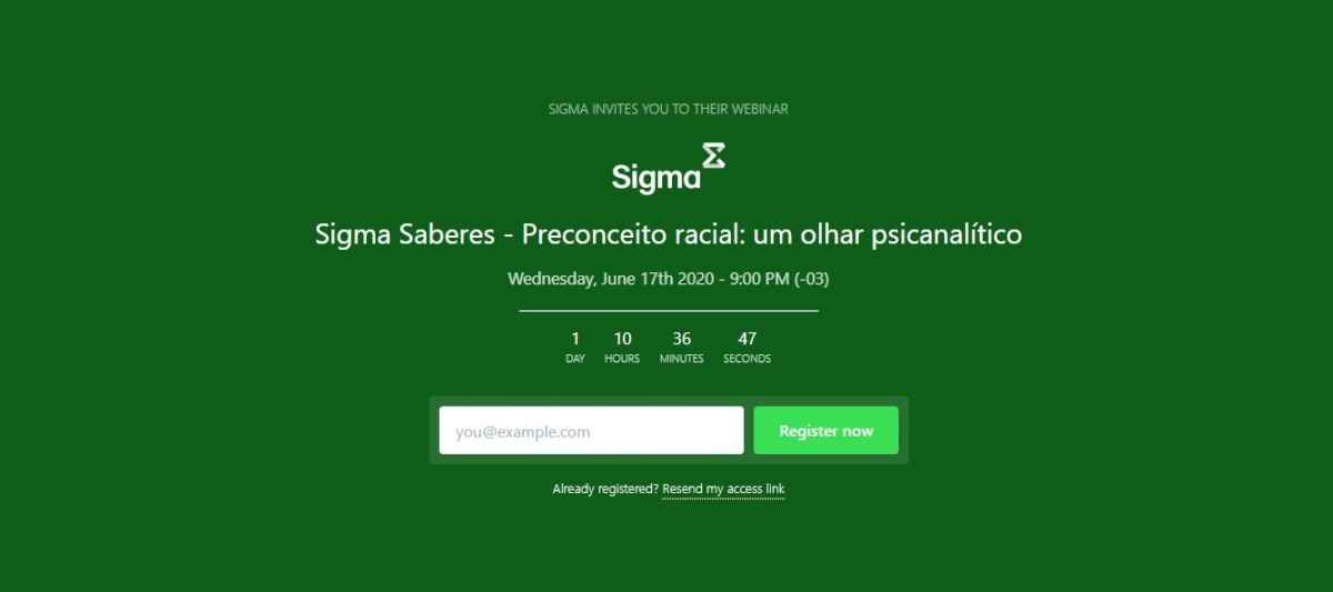 ColÃ©gio Sigma anuncia a 1Âª ediÃ§Ã£o do projeto Sigma Saberes. A palestra, on-line e gratuita, vai ocorrer nesta quarta-feira (17/6), Ã s 19h