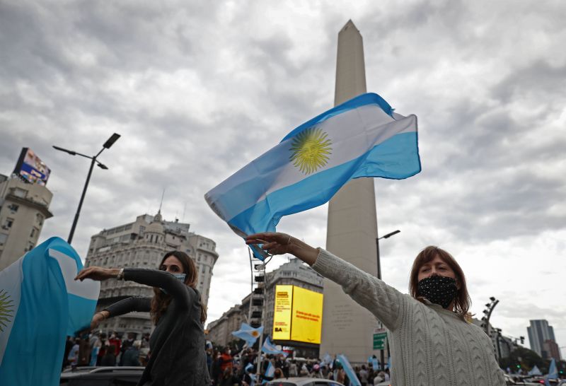 Protesto de comerciantes na Argentina