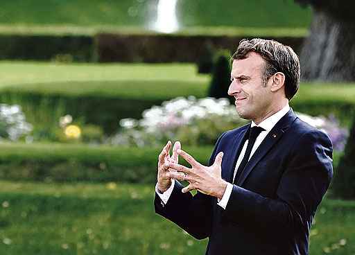 Emmanuel Macron fala no jardim do PalÃ¡cio do Eliseu: %u201CDevemos colocar a ambiÃ§Ã£o ambiental no centro do modelo produtivo%u201D