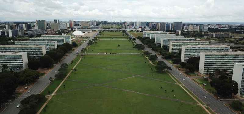 Vista aÃ©rea da Esplanada dos MinistÃ©rios