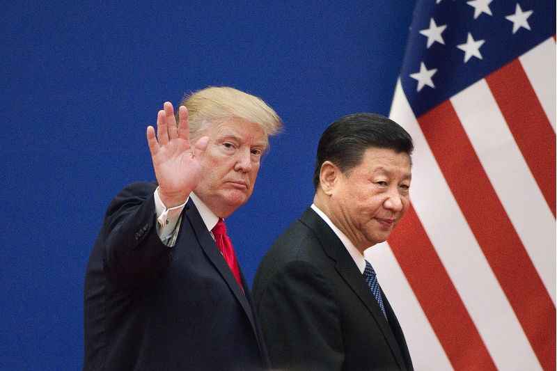 O presidente dos EUA, Donald Trump, durante encontro com Xi Jinping, dirigente chinÃªs