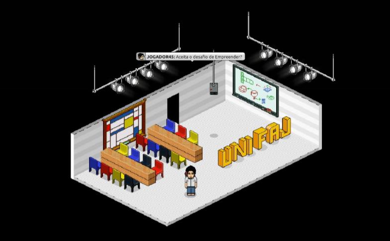 Quarto inicial da apresentaÃ§Ã£o do jogo no Habbo Hotel