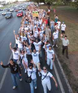 Manifestação dos aprovados no concurso da PM na última quinta-feira em frente ao TCDF